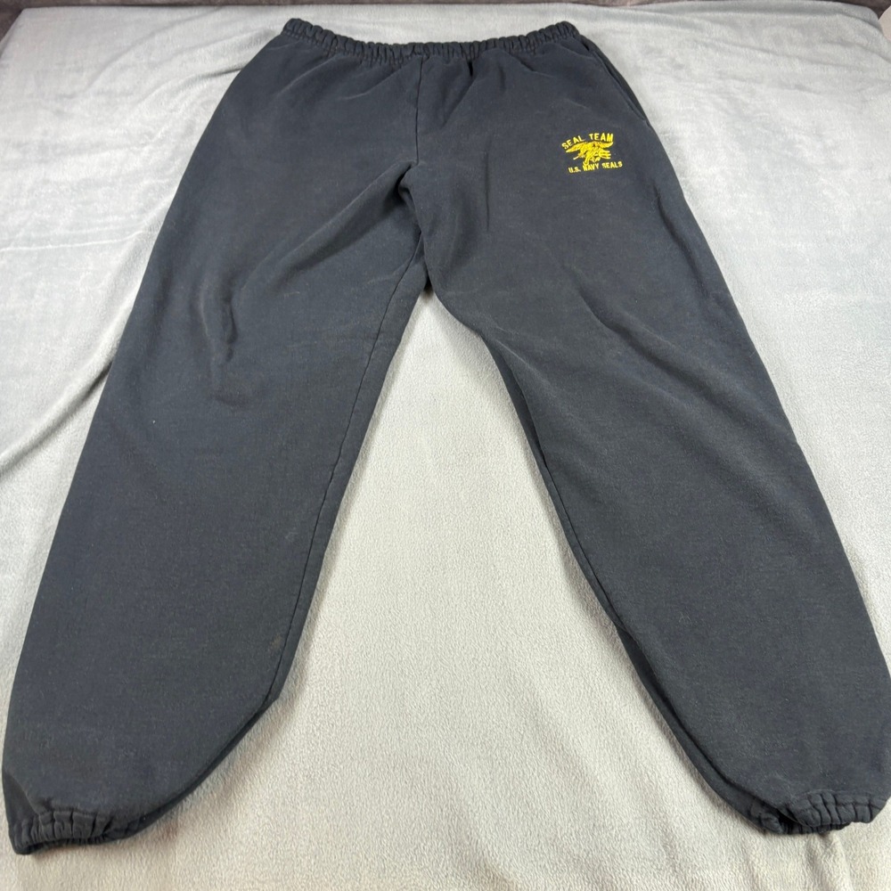 Jerzees Super Sweats US Navy SEALs Embroidered Sweatpants Black XL NuBlend